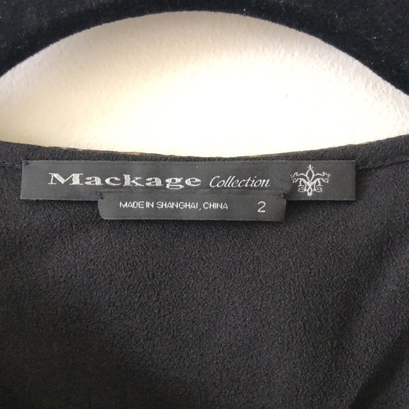 Mackage Long Sleeves  Dress Black&Gold Chiffon Silk - Picture 9 of 10